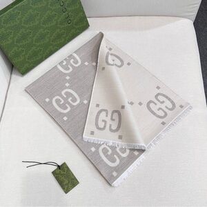 Gucci Reversible Beige & Ivory GG Logo Scarf